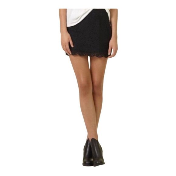 ARITZIA TALULA Etta Lace Mini Skirt Black US M - Picture 2 of 6